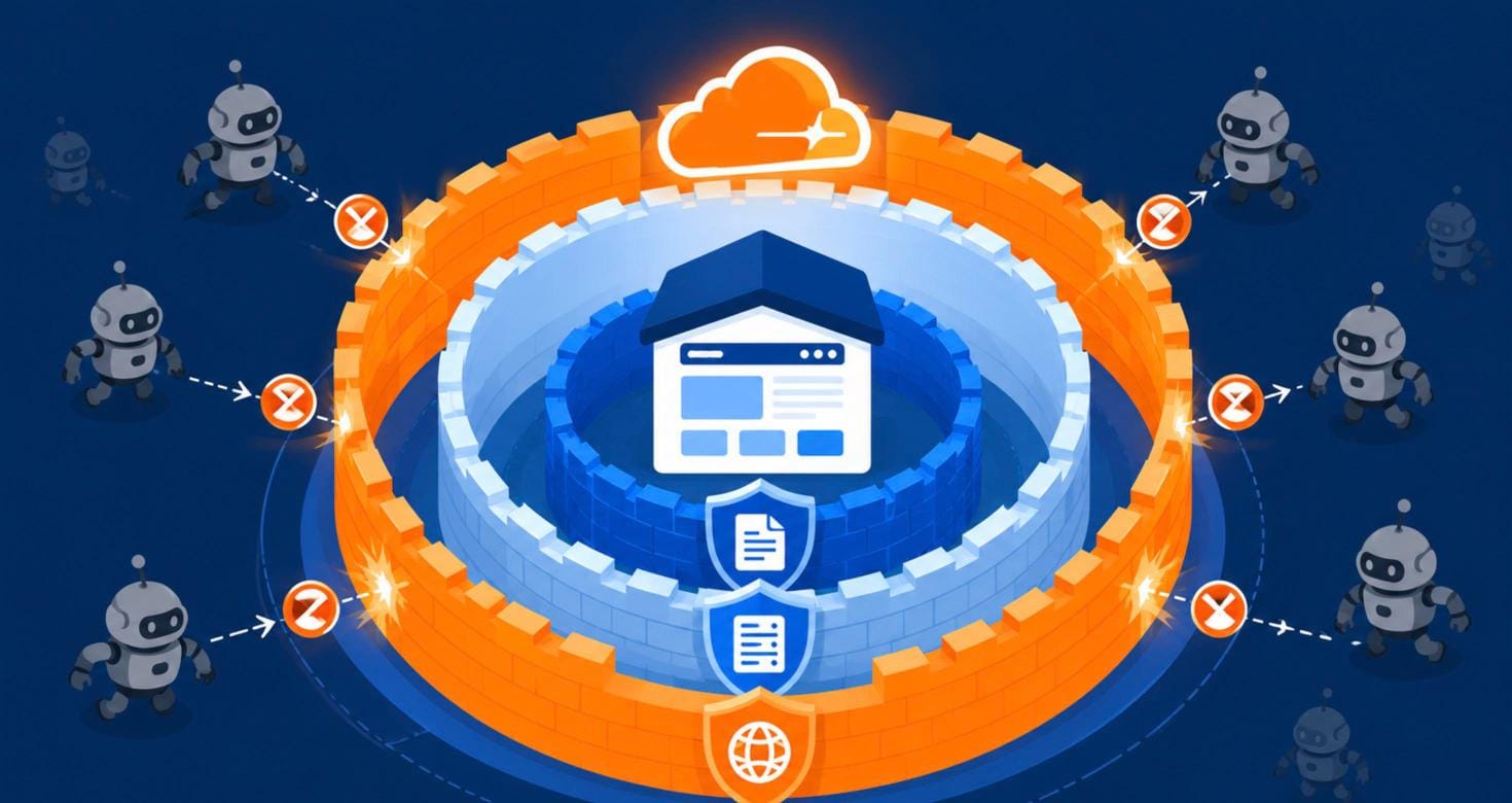 Chặn bot 3 tầng bằng robots.txt, .htaccess và Cloudflare