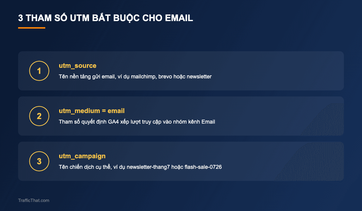 3 tham số UTM bắt buộc cho chiến dịch email