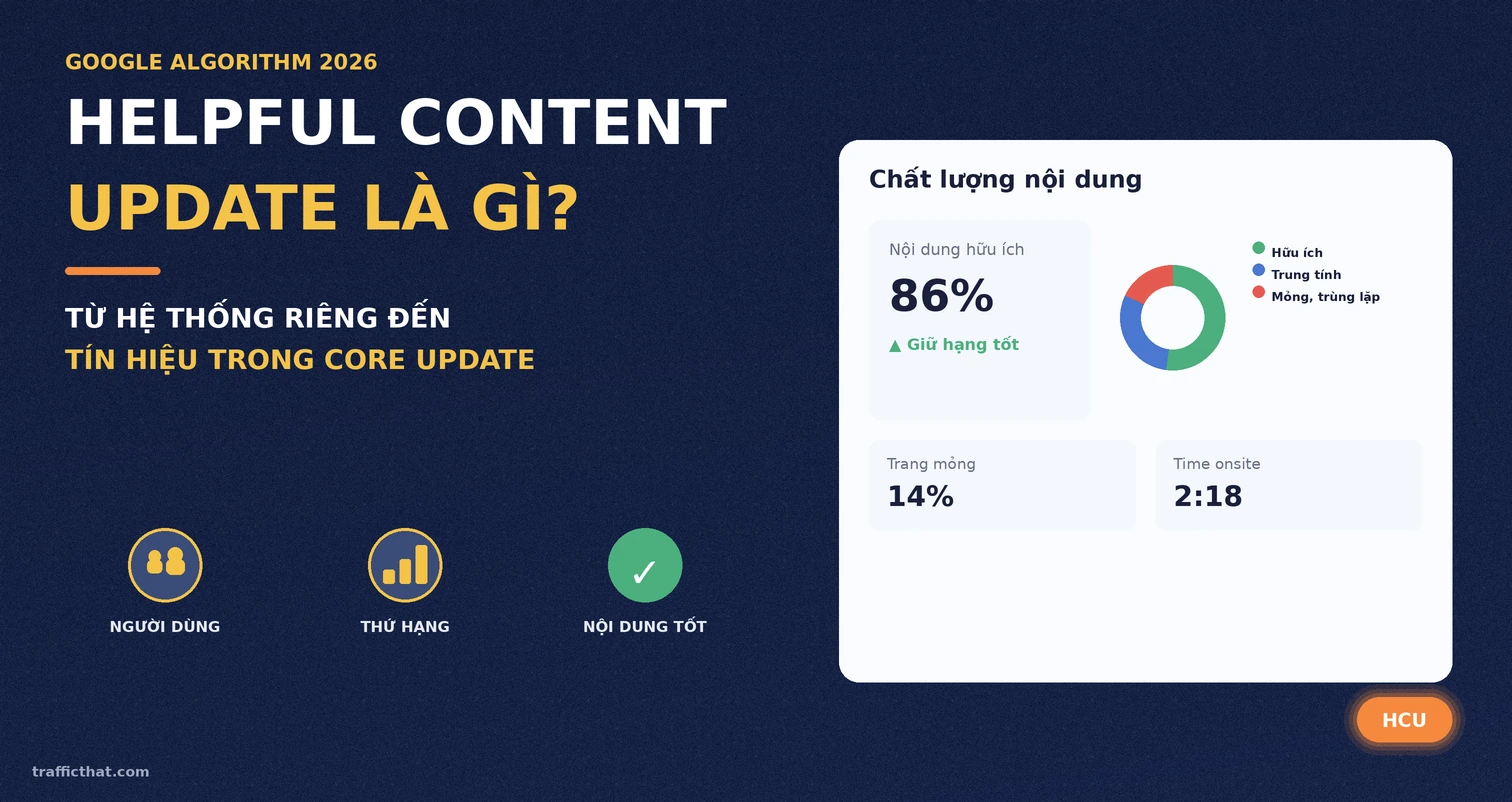 Helpful Content Update là gì? Tổng quan thuật toán nội dung hữu ích của Google 2026 Helpful Content Update là gì - tổng quan thuật toán nội dung hữu ích của Google 2026