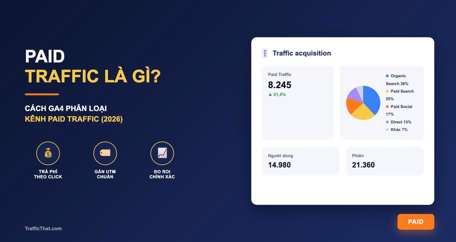 Paid Traffic là gì - cách GA4 phân loại kênh Paid Traffic