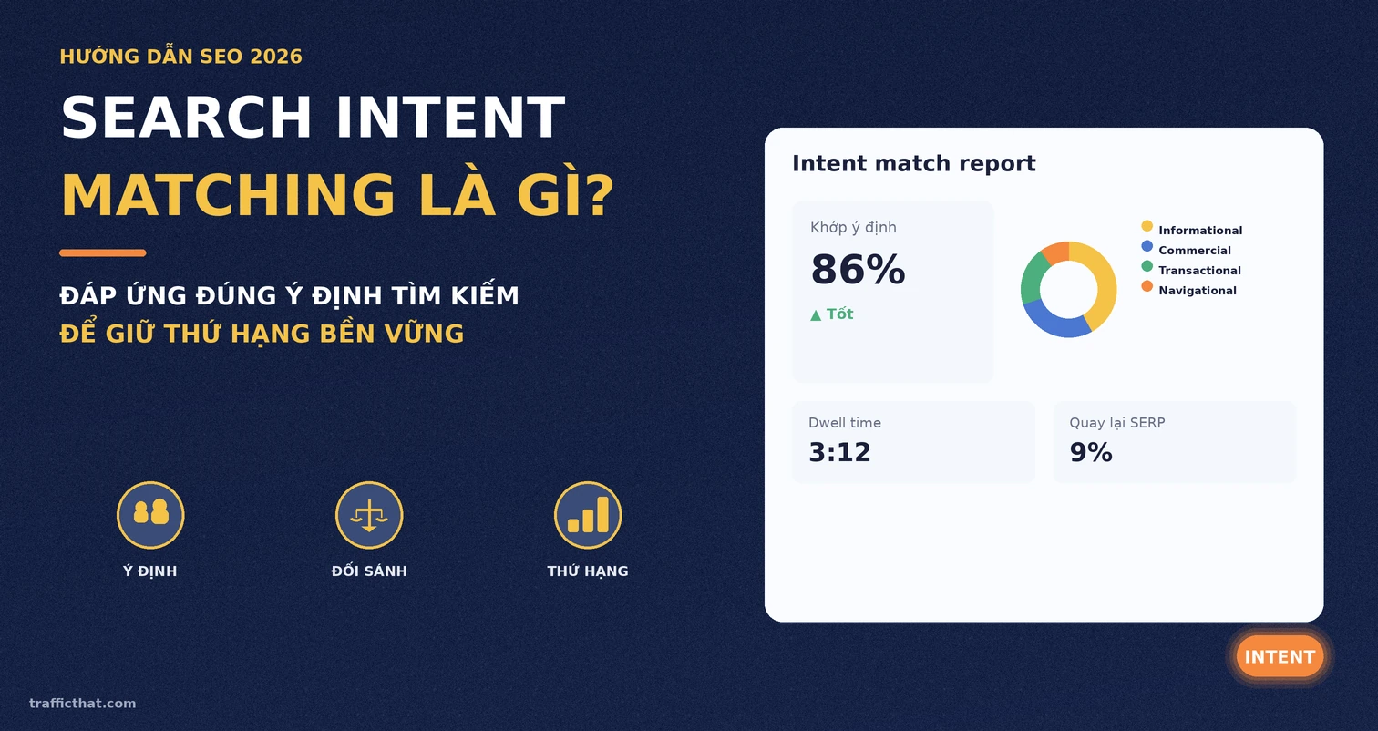 Search Intent Matching là gì — đối sánh ý định tìm kiếm để giữ thứ hạng bền vững