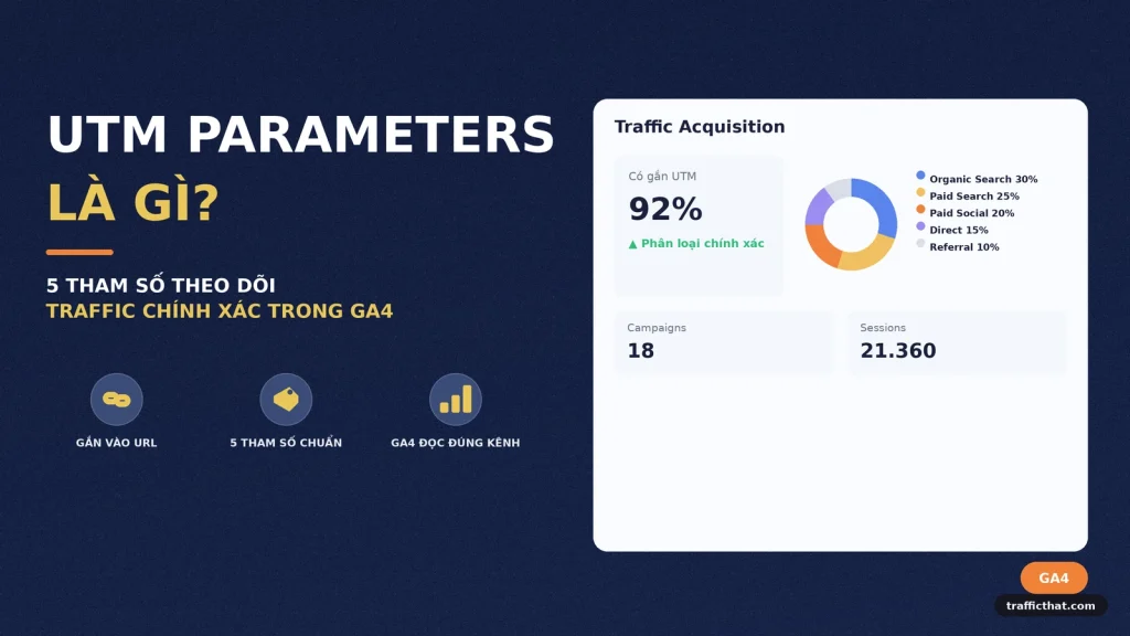 UTM Là Gì? Cách Tạo & Dùng UTM Parameters Theo Dõi Traffic Chính Xác Trong GA4 (2026)