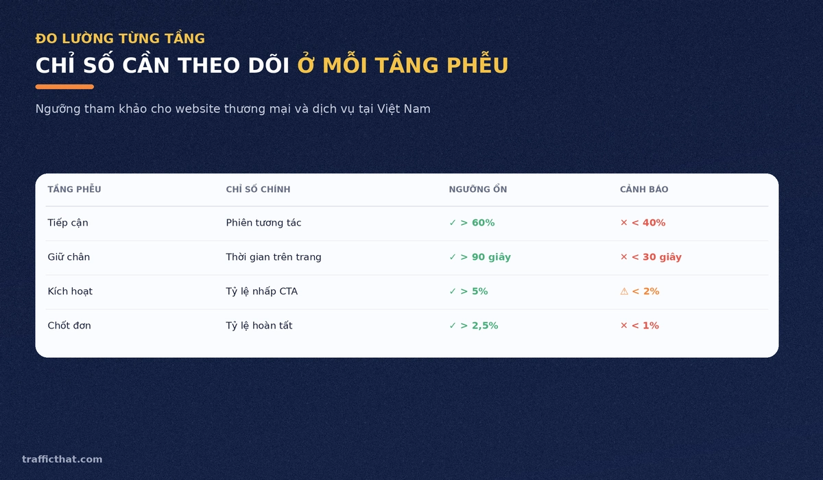 Chỉ số theo dõi từng tầng phễu Chỉ số cần theo dõi ở mỗi tầng phễu chuyển đổi