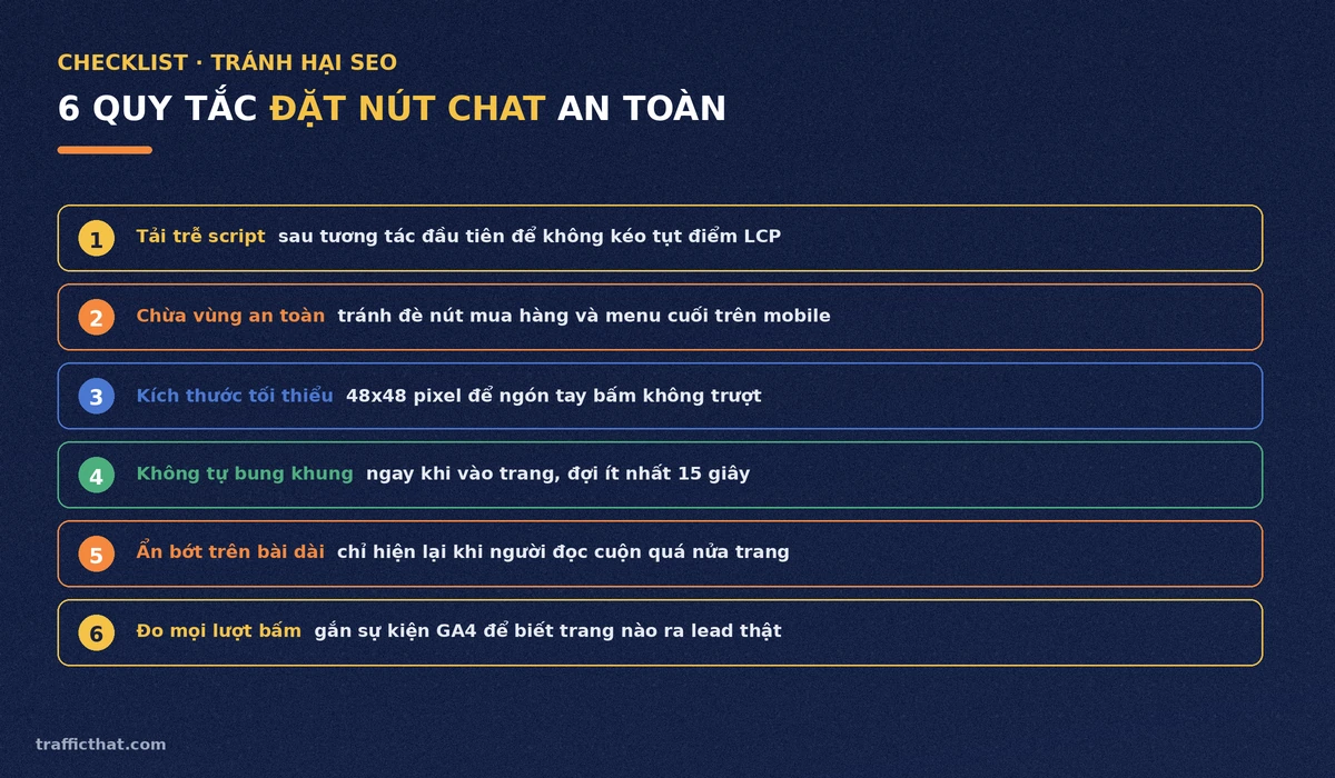 6 quy tắc đặt nút chat an toàn không hại SEO 6 quy tắc đặt nút chat an toàn không hại SEO