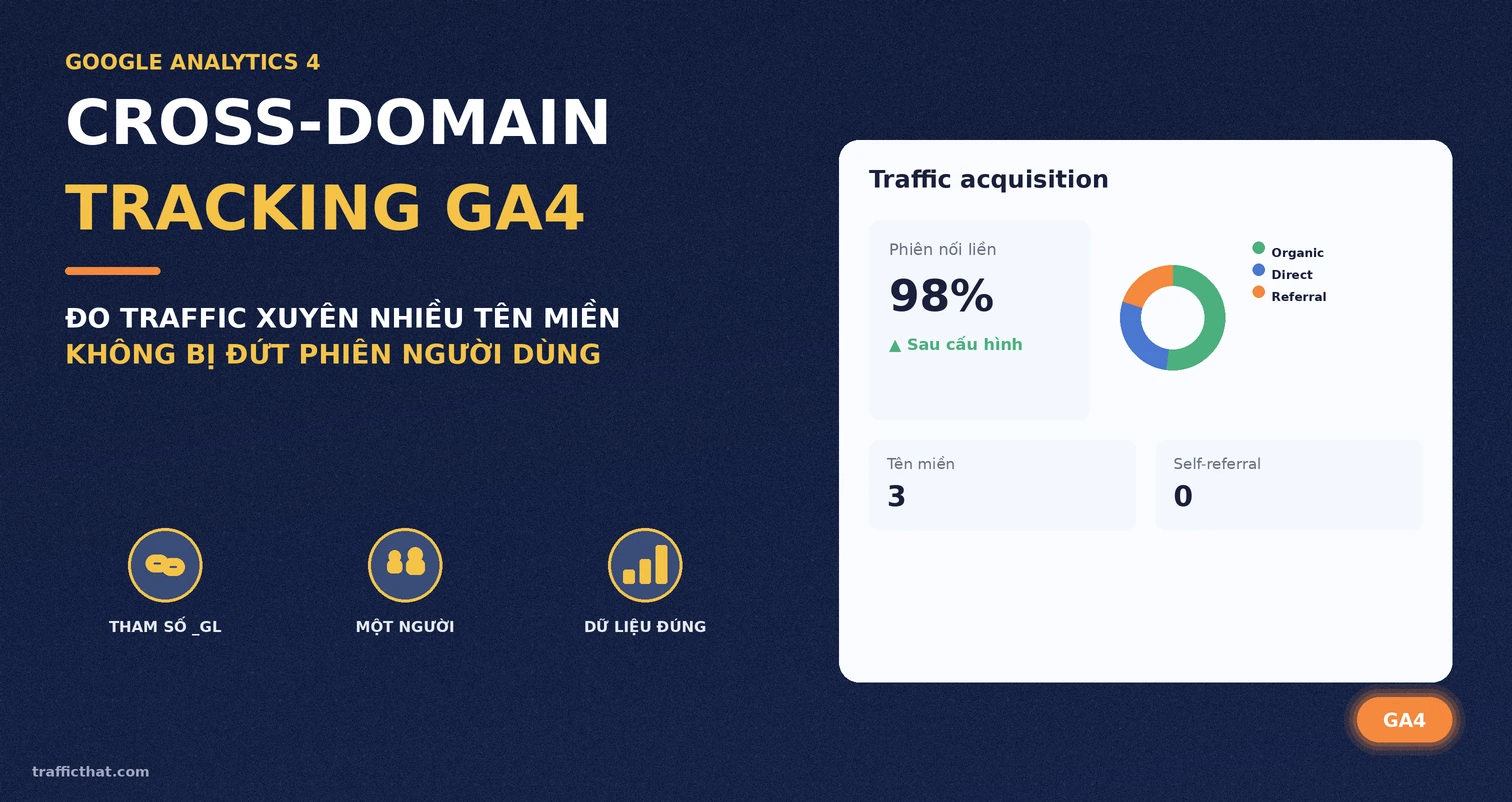 Cross-domain tracking trong GA4: đo traffic xuyên nhiều tên miền