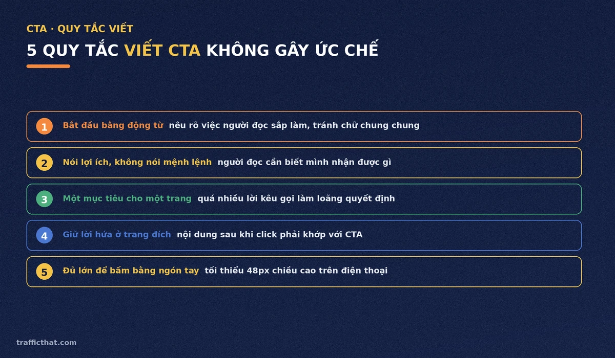 5 quy tắc viết CTA không gây ức chế Checklist 5 quy tắc viết call to action không gây ức chế cho người dùng