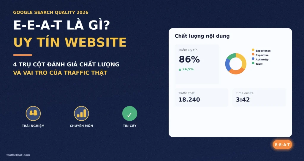 E-E-A-T Là Gì? Vai Trò Của Lượt Truy Cập Thật Với Uy Tín Website (2026)