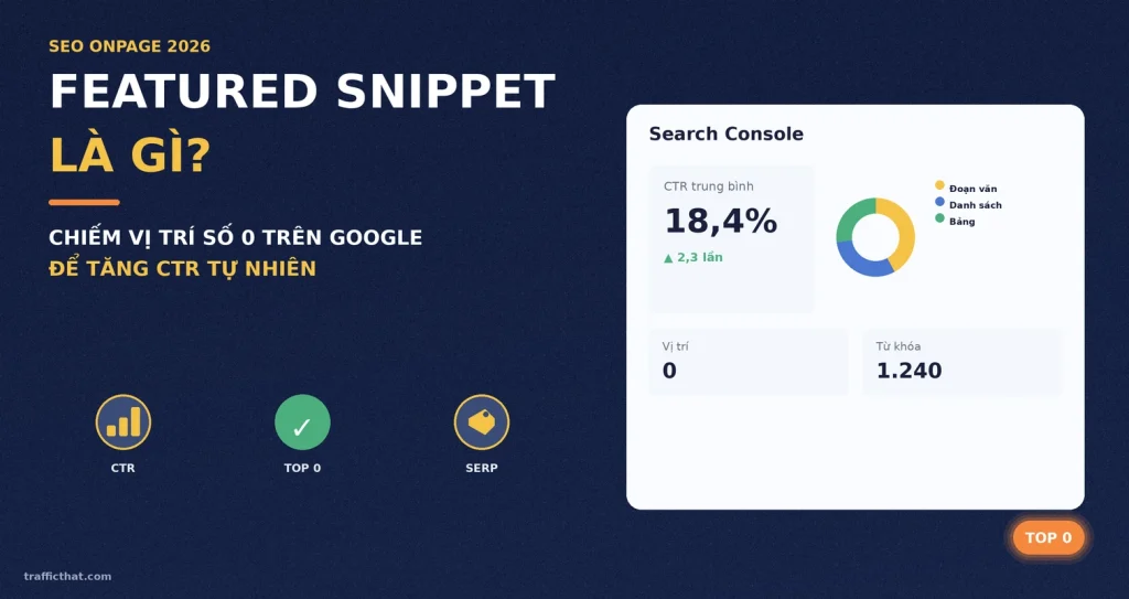 Featured Snippet Là Gì? Cách Chiếm Vị Trí Số 0 Google Tăng CTR (2026)
