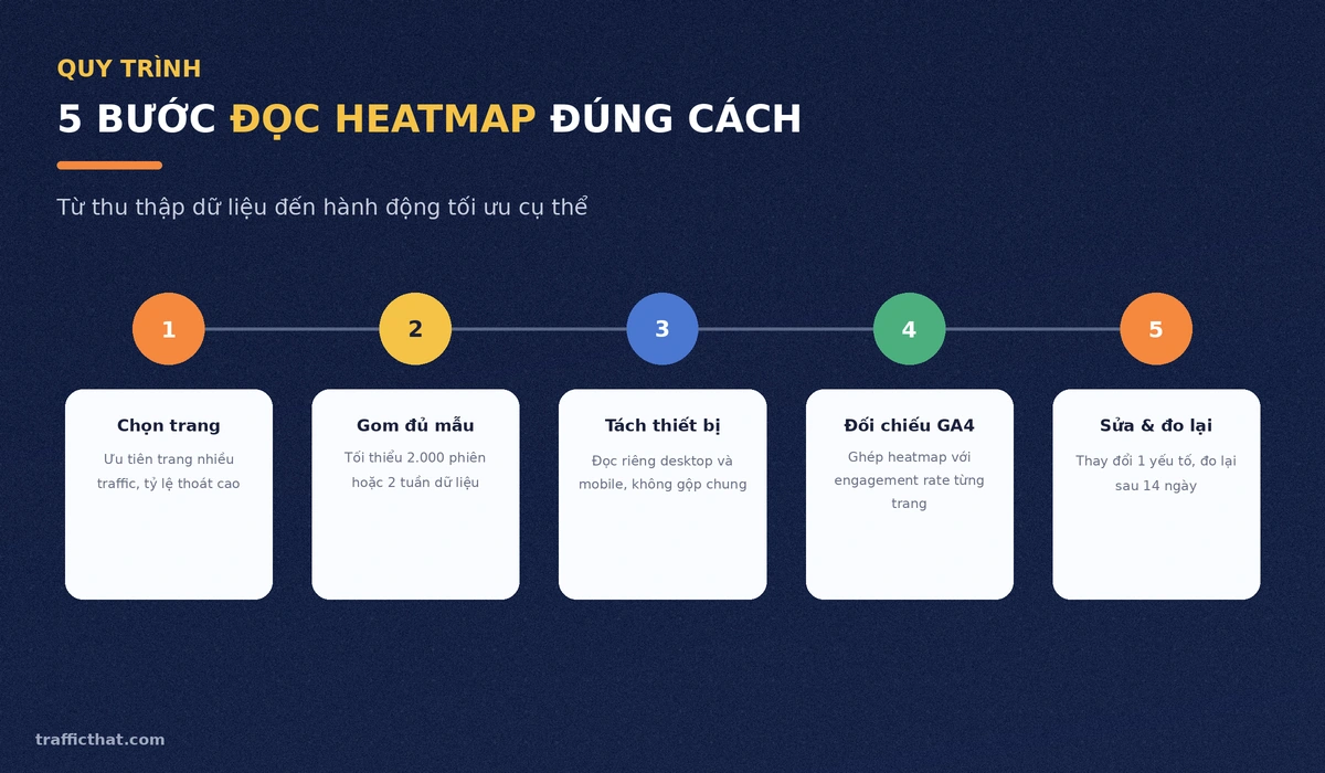 5 bước đọc heatmap đúng cách Quy trình 5 bước đọc heatmap đúng cách từ chọn trang đến đo lại kết quả