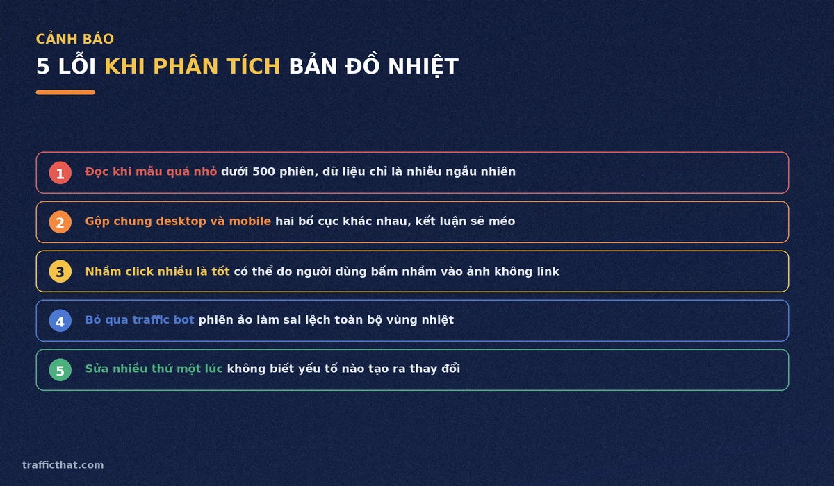 5 lỗi khi phân tích bản đồ nhiệt Năm lỗi thường gặp khi phân tích bản đồ nhiệt khiến kết luận đi sai hướng