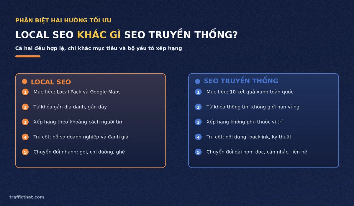 So sánh Local SEO và SEO truyền thống