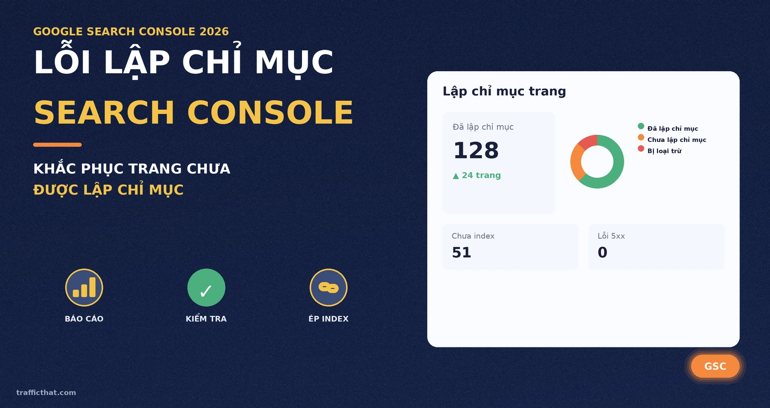 Lỗi lập chỉ mục Search Console: tổng quan báo cáo Trang Biểu đồ báo cáo lập chỉ mục trong Google Search Console cho thấy số trang đã lập chỉ mục và số trang chưa được lập chỉ mục
