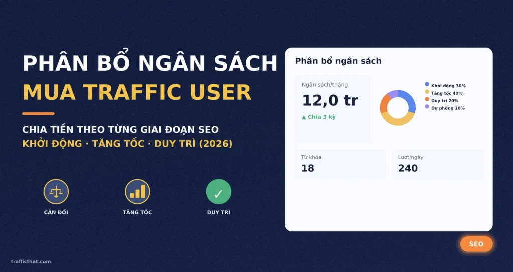 Cách Phân Bổ Ngân Sách Mua Traffic User Theo Từng Giai Đoạn SEO (2026)