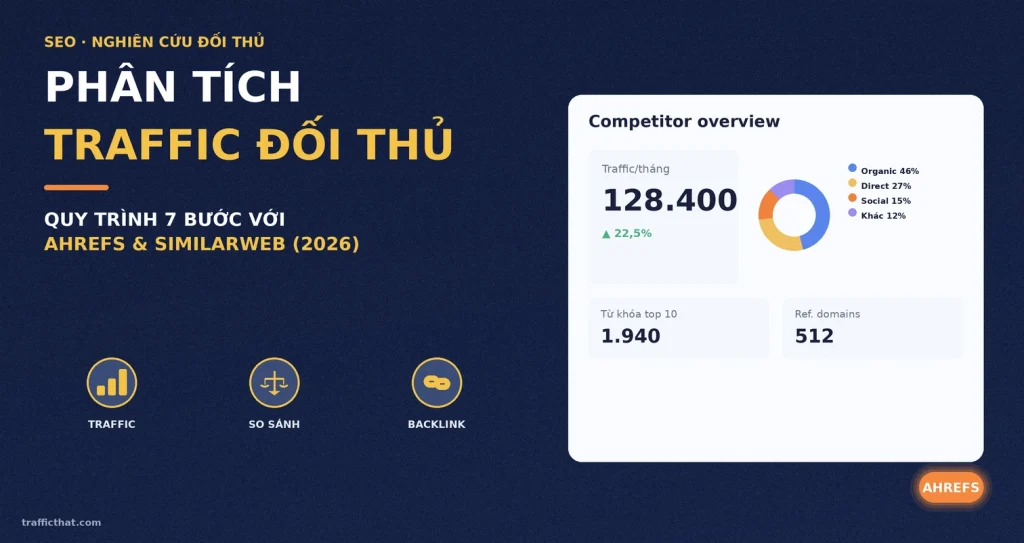 Cách Phân Tích Traffic Đối Thủ Bằng Ahrefs & SimilarWeb: Quy Trình 7 Bước (2026)