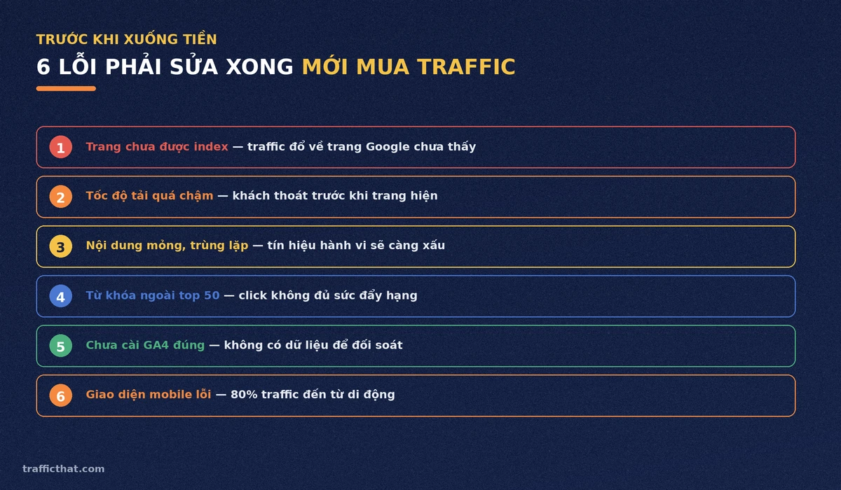 6 lỗi phải sửa xong mới mua traffic user 6 lỗi phải sửa xong mới mua traffic user