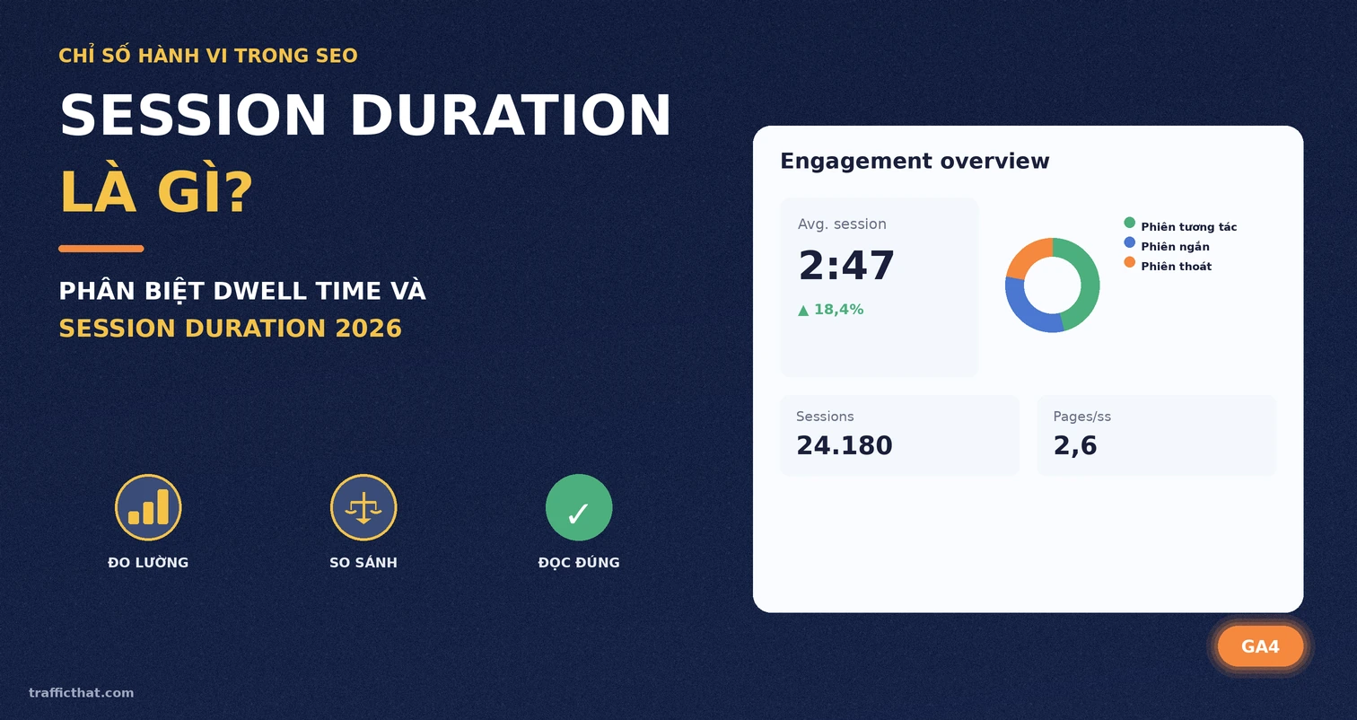 Session Duration là gì - phân biệt Dwell Time và Session Duration trong báo cáo SEO 2026