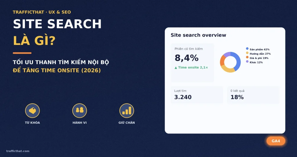 Site Search Là Gì? Tối Ưu Thanh Tìm Kiếm Nội Bộ Tăng Time Onsite (2026)