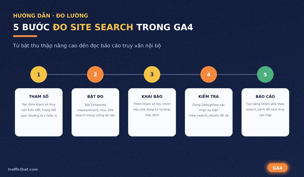 5 bước bật và đo báo cáo site search trong Google Analytics 4