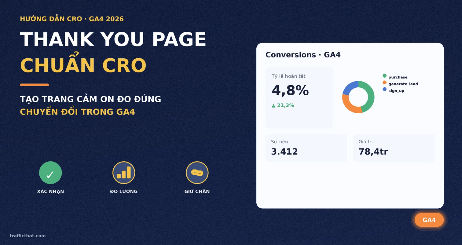 Thank You Page chuẩn CRO — tổng quan đo lường chuyển đổi GA4 Thank You Page chuẩn CRO: trang cảm ơn đo lường chuyển đổi trong GA4