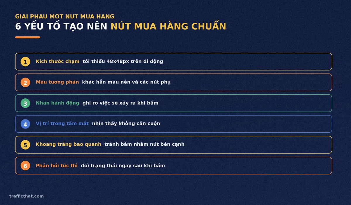 6 yếu tố tạo nên nút mua hàng chuẩn CRO