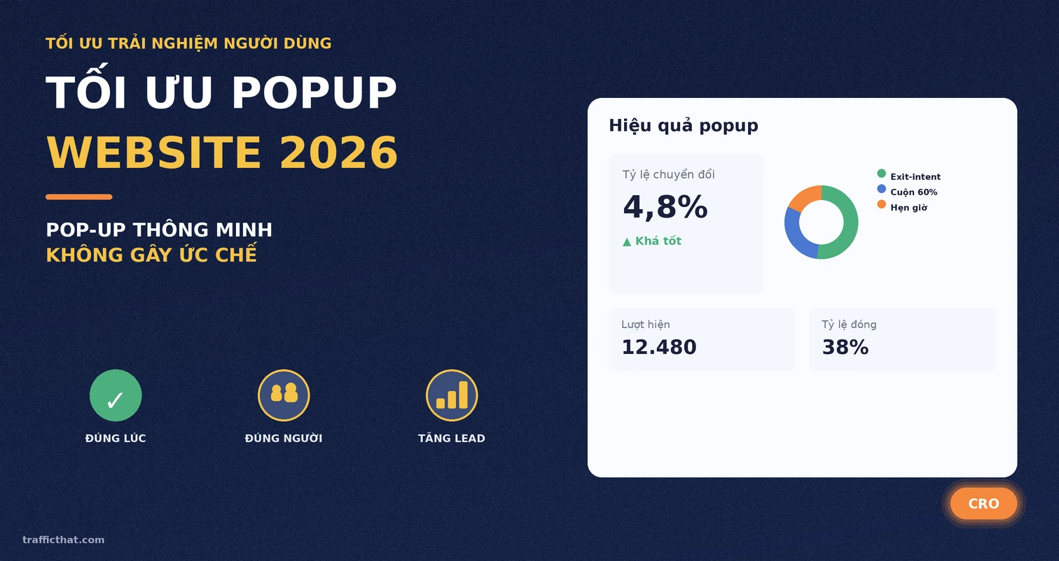 Tối ưu popup website 2026 Tối ưu popup website 2026: pop-up thông minh không gây ức chế người dùng