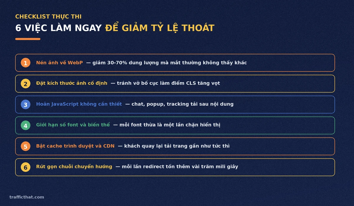 Checklist 6 việc làm ngay để giảm tỷ lệ thoát trên mobile 6 việc làm ngay để giảm tỷ lệ thoát trên mobile