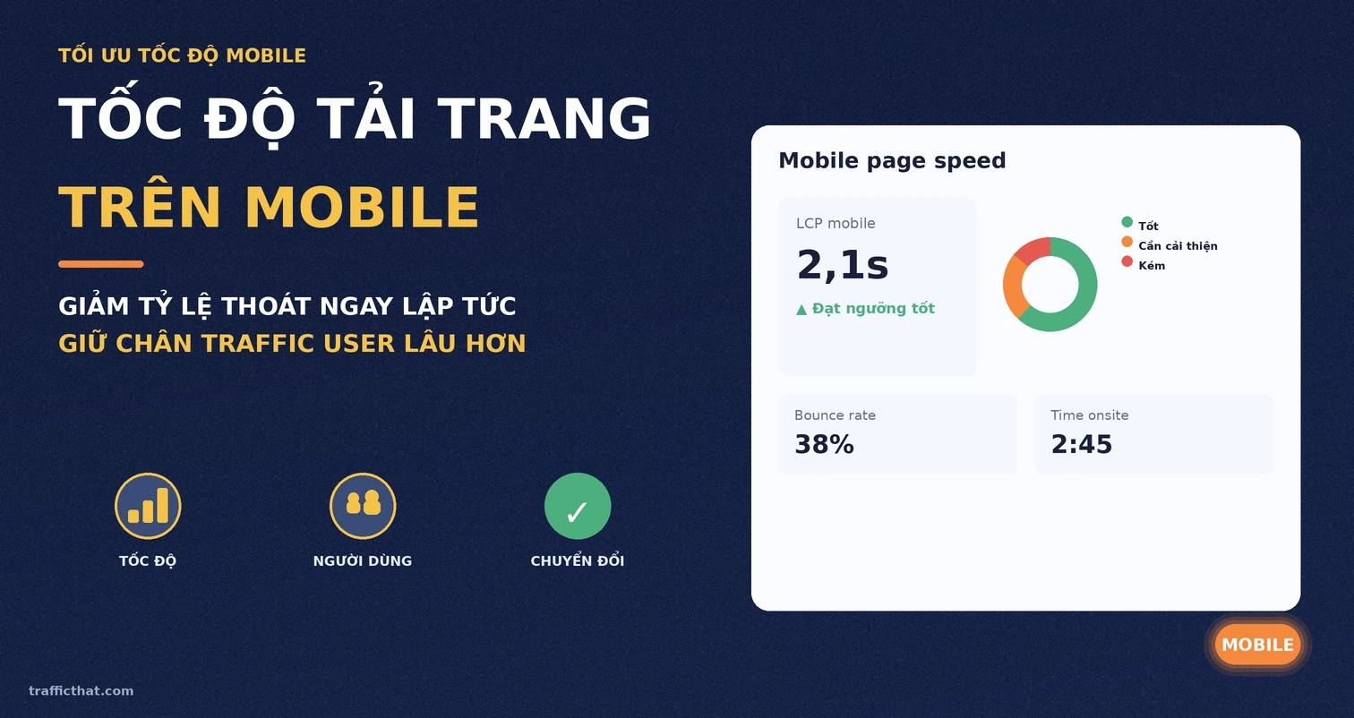 Tối ưu tốc độ tải trang web trên mobile Tối ưu tốc độ tải trang web trên mobile để giảm tỷ lệ thoát