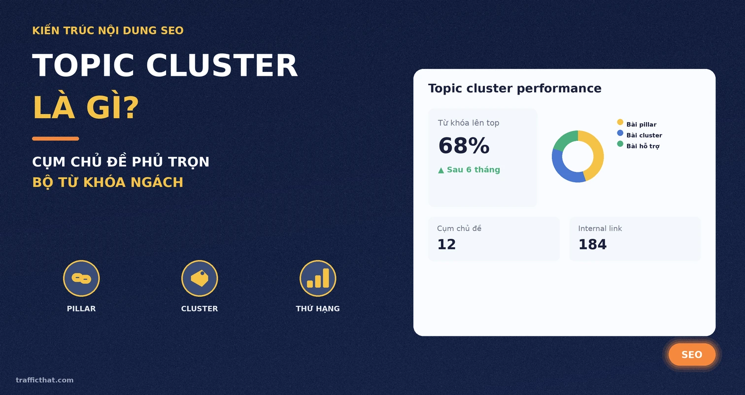 Topic cluster là gì - tổng quan mô hình cụm chủ đề Sơ đồ tổng quan topic cluster là gì và hiệu quả cụm chủ đề trong SEO