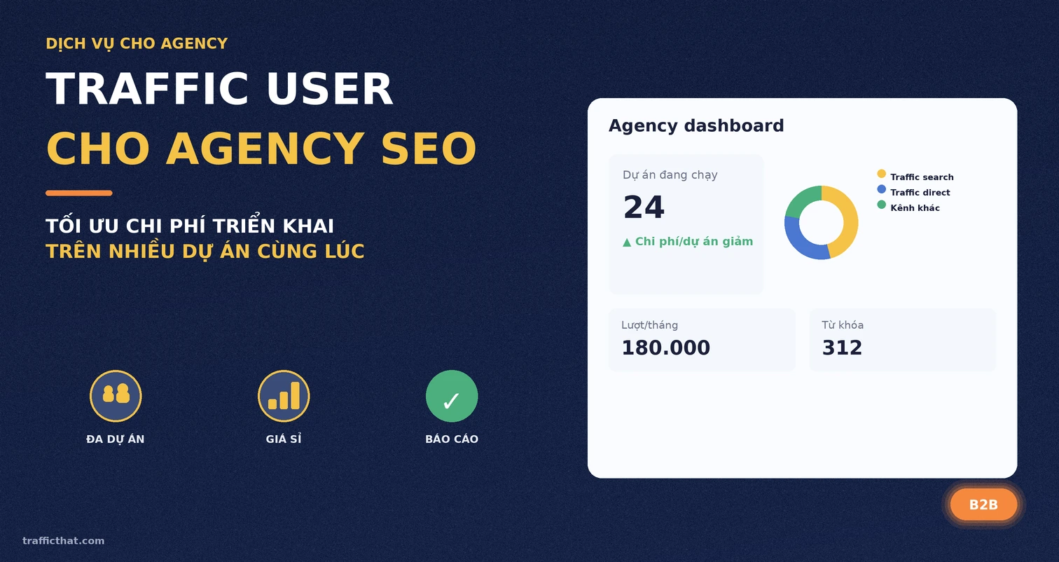Traffic user cho agency SEO: giải pháp tối ưu chi phí dự án