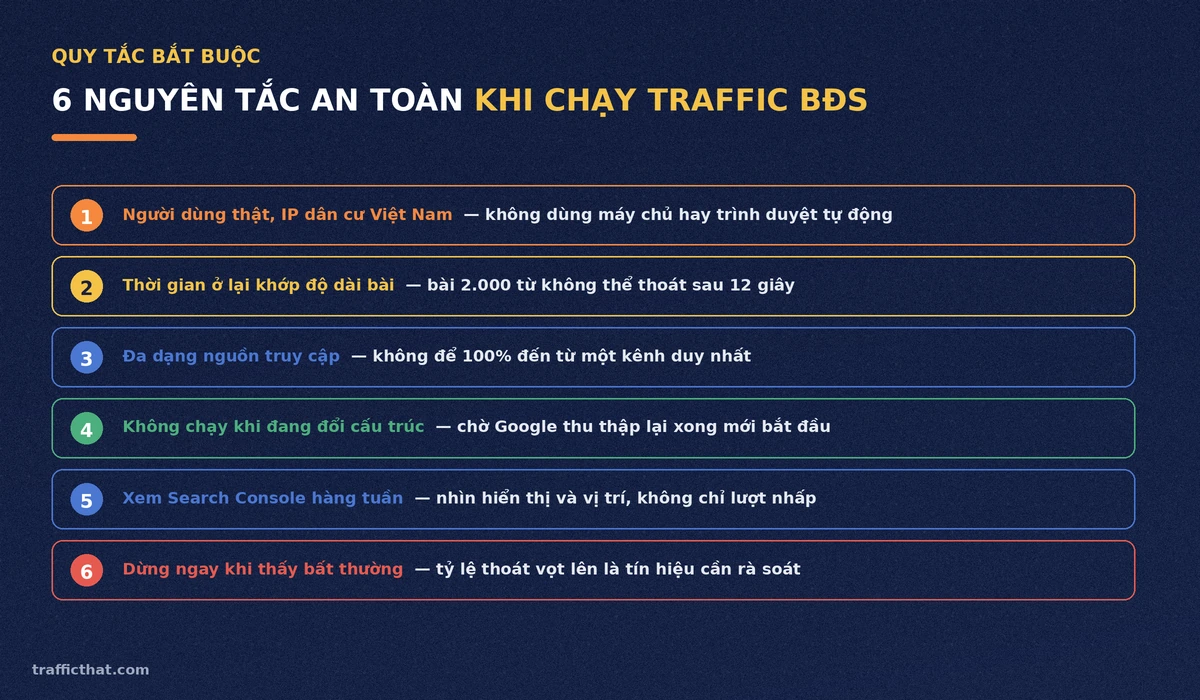 6 nguyên tắc an toàn khi chạy traffic user cho website bất động sản
