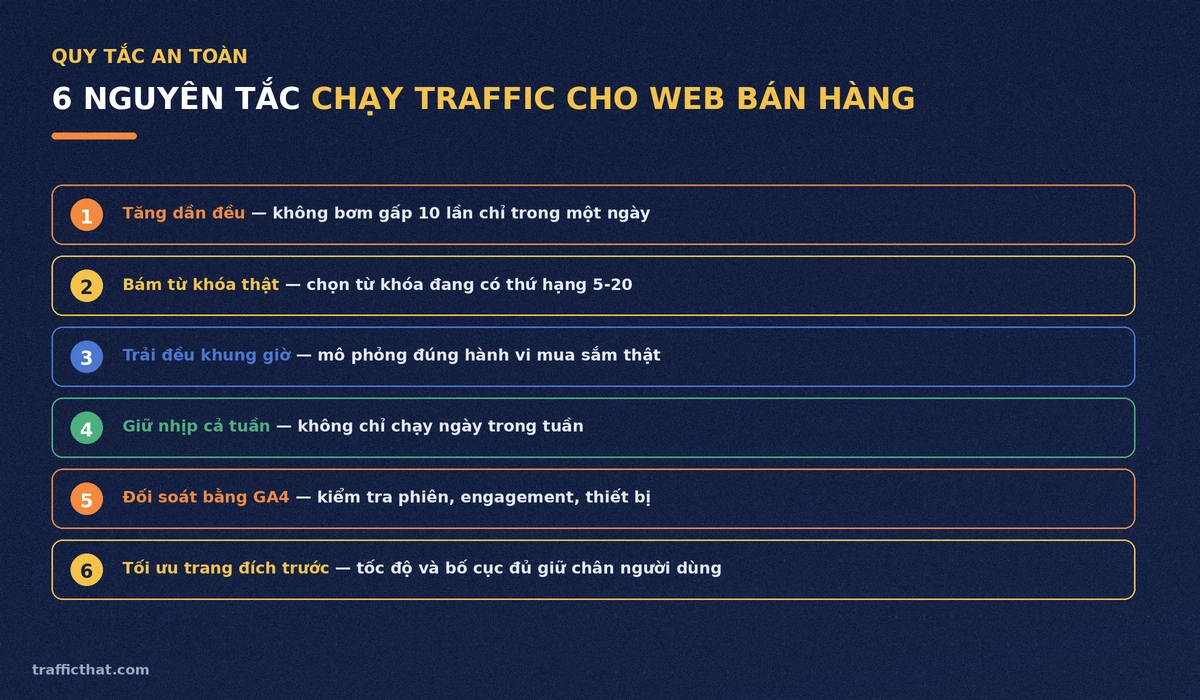 Danh sách sáu nguyên tắc an toàn khi chạy traffic user cho website bán hàng