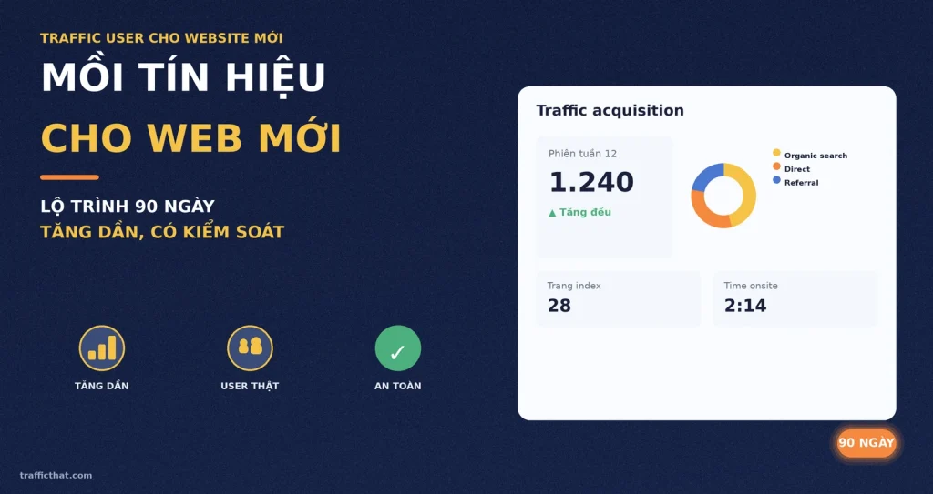 Traffic User Cho Website Mới: Cách “Mồi” Tín Hiệu Trong 90 Ngày (2026)