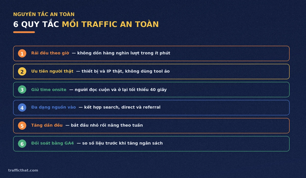 6 quy tắc mồi traffic an toàn giúp Google ghi nhận tín hiệu tự nhiên