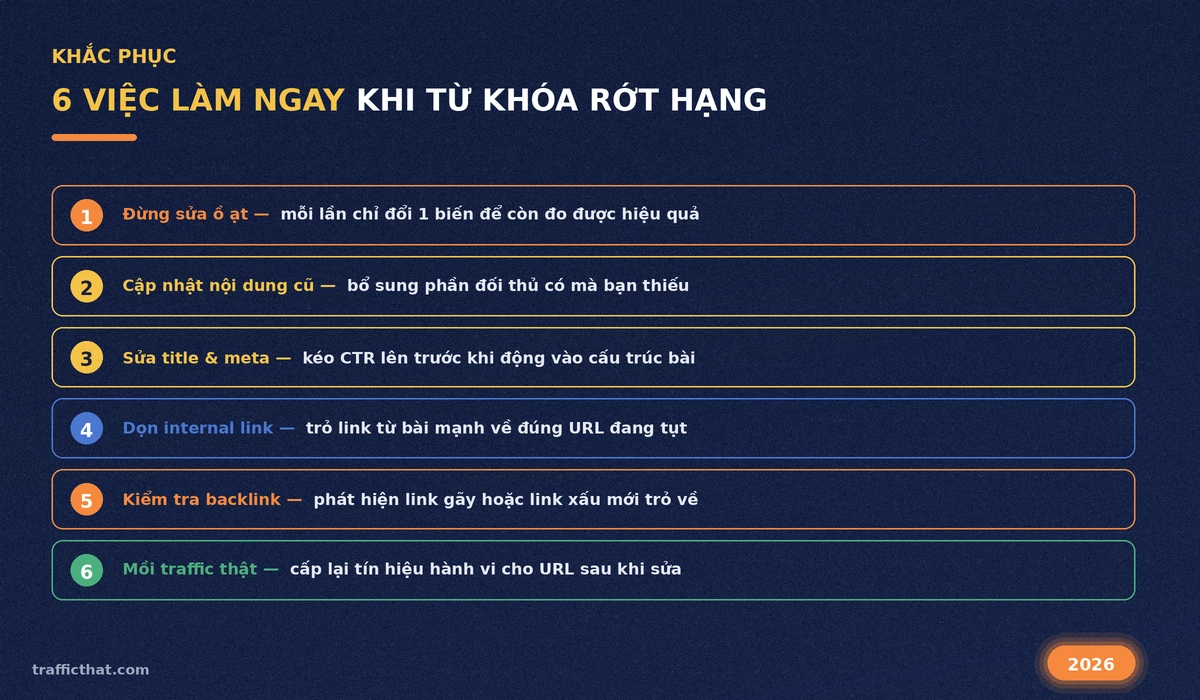 Checklist 6 việc cần làm ngay khi từ khóa rớt hạng trên Google
