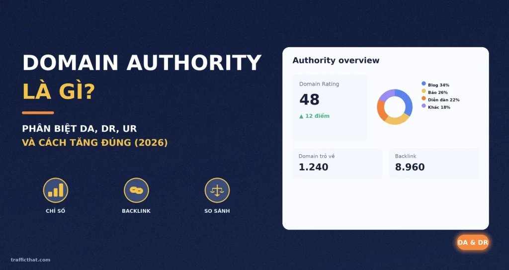 Domain Authority Là Gì? Phân Biệt DA, DR, UR Và Cách Tăng Chỉ Số Uy Tín Website (2026)