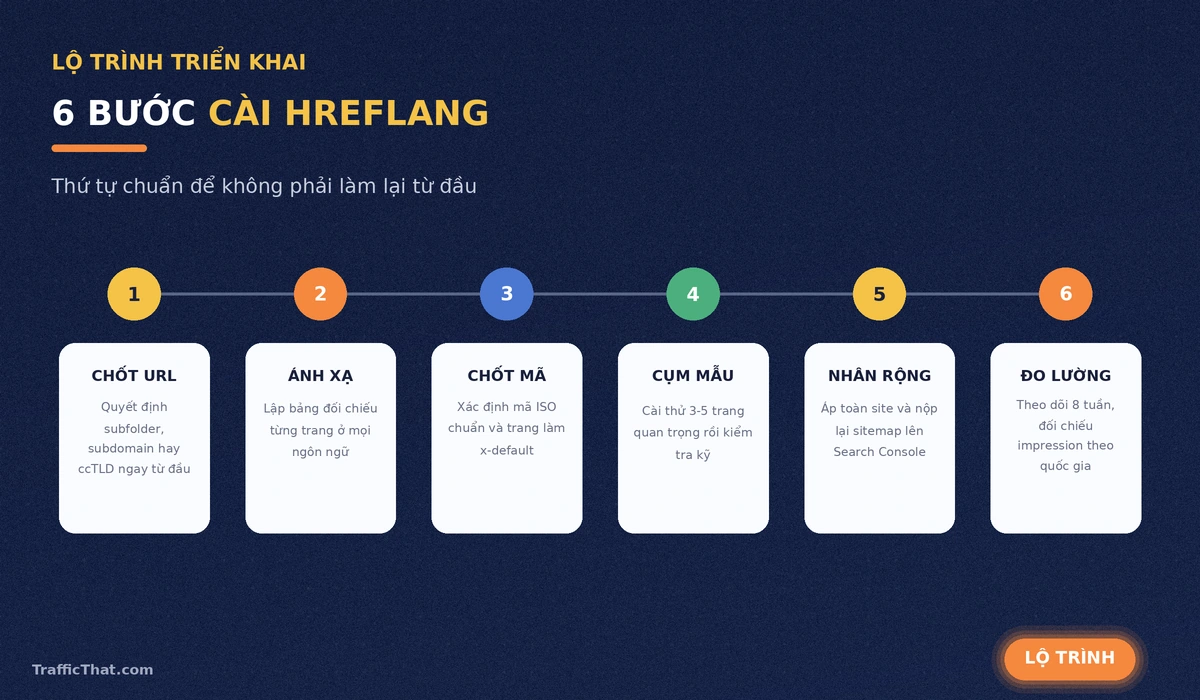 Lộ trình 6 bước triển khai thẻ hreflang cho website đa ngôn ngữ