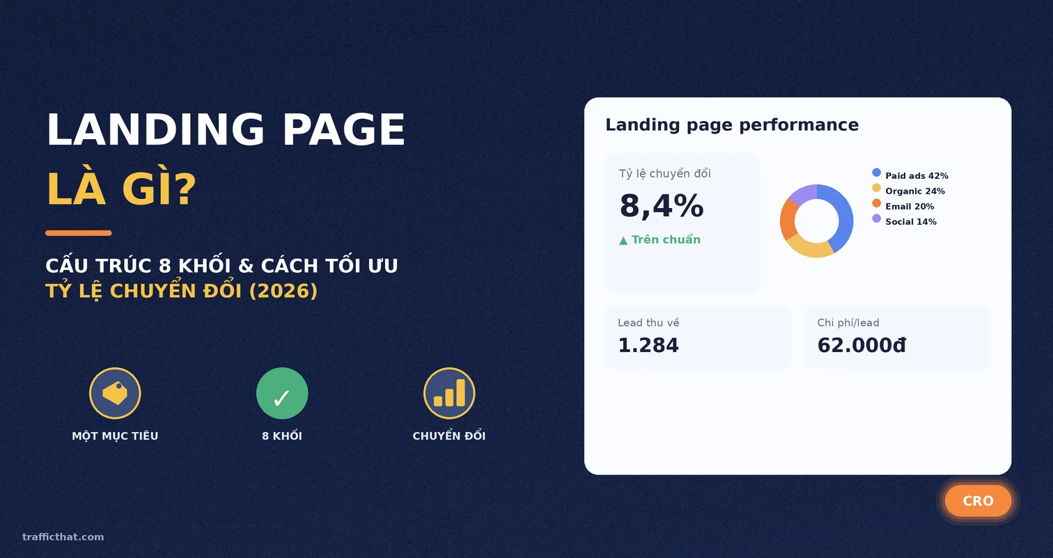 Landing page là gì – cấu trúc 8 khối và cách tối ưu tỷ lệ chuyển đổi 2026