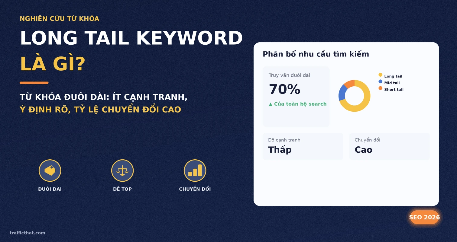 Long tail keyword là gì - tổng quan từ khóa đuôi dài và tỷ trọng nhu cầu tìm kiếm