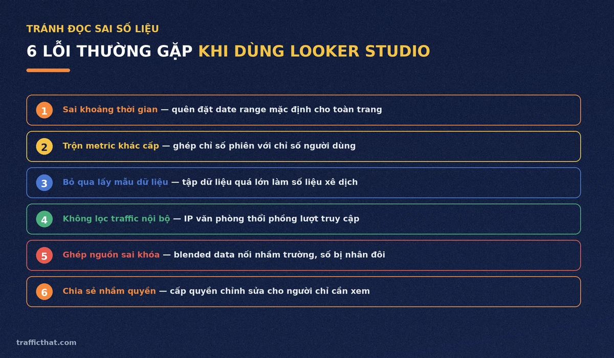 Danh sách 6 lỗi thường gặp khiến báo cáo Looker Studio hiển thị sai số liệu