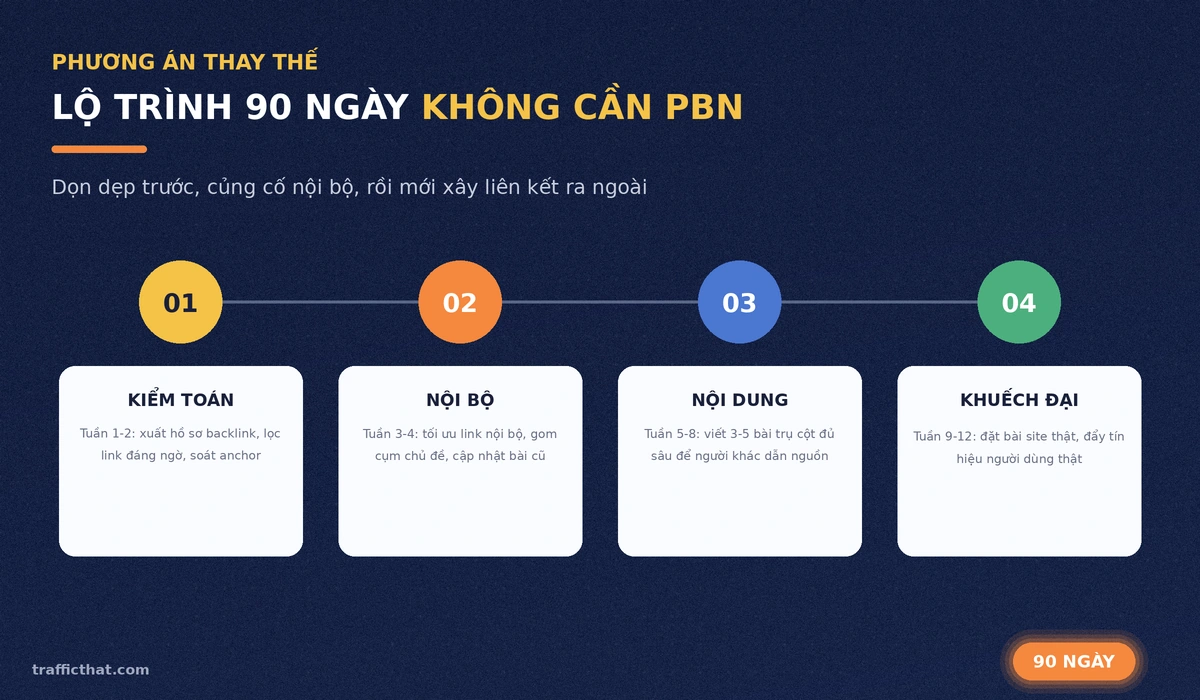 Lộ trình 90 ngày thay thế PBN bằng phương án xây liên kết an toàn