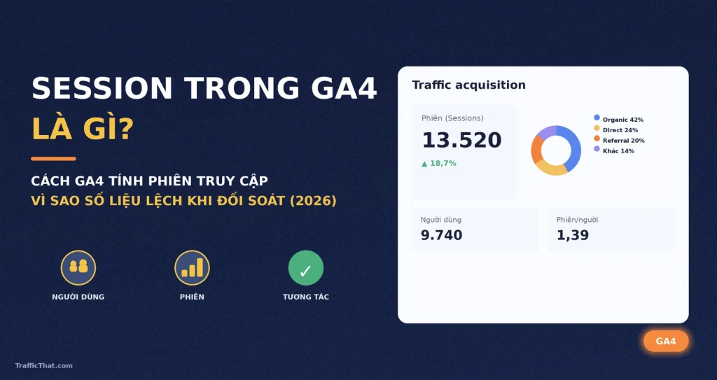 Session Trong GA4 Là Gì? Cách GA4 Tính Phiên Và Vì Sao Số Liệu Lệch Khi Đối Soát Traffic (2026)