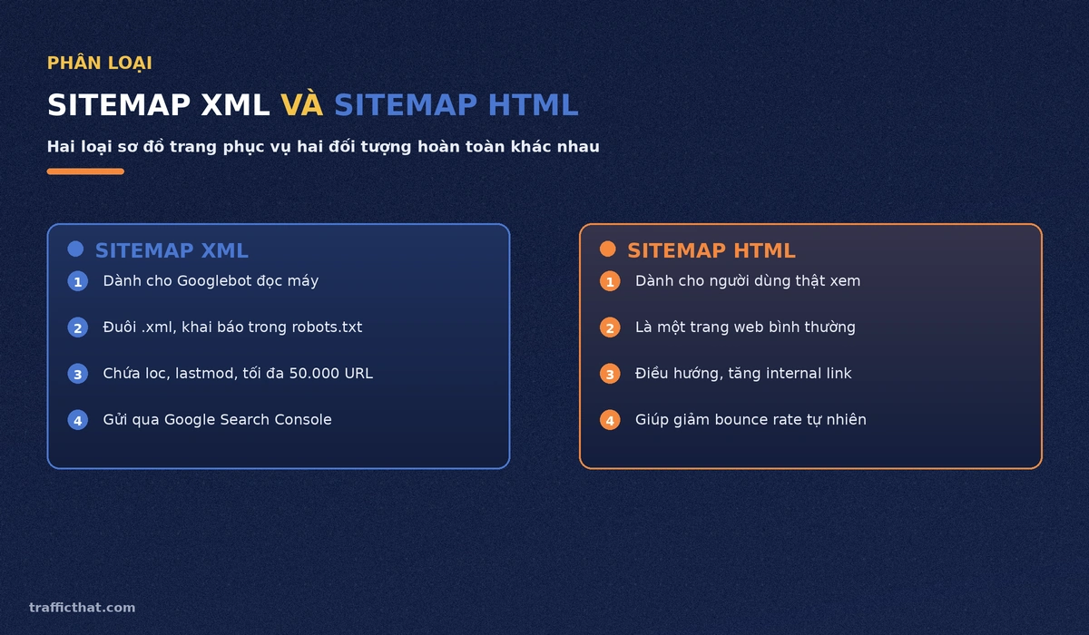 So sánh sitemap XML và sitemap HTML
