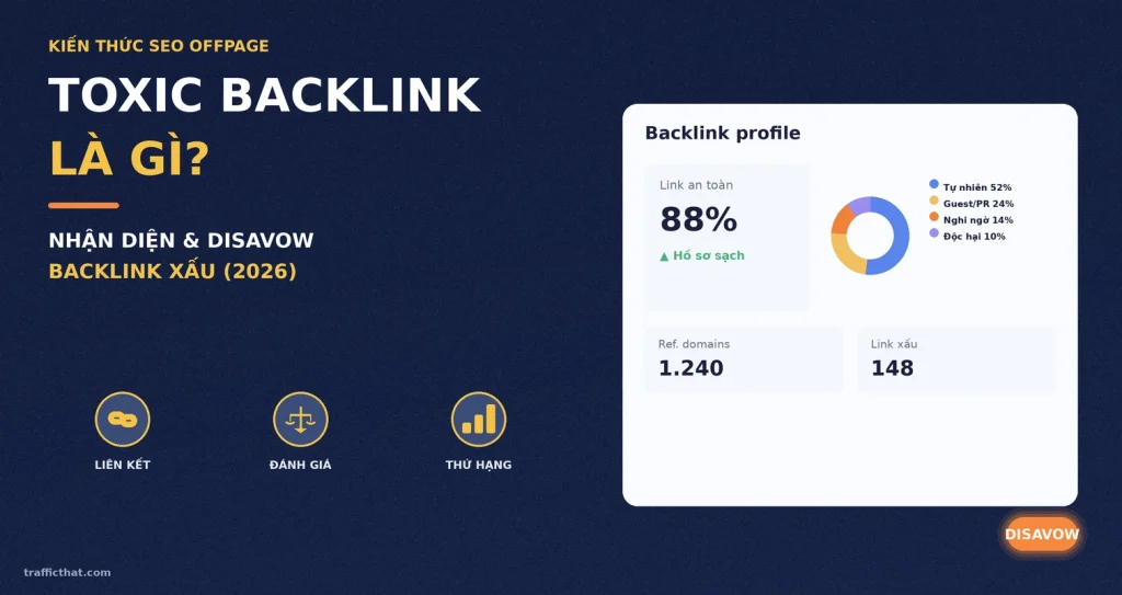 Toxic Backlink Là Gì? Cách Kiểm Tra Và Disavow Backlink Xấu (2026)
