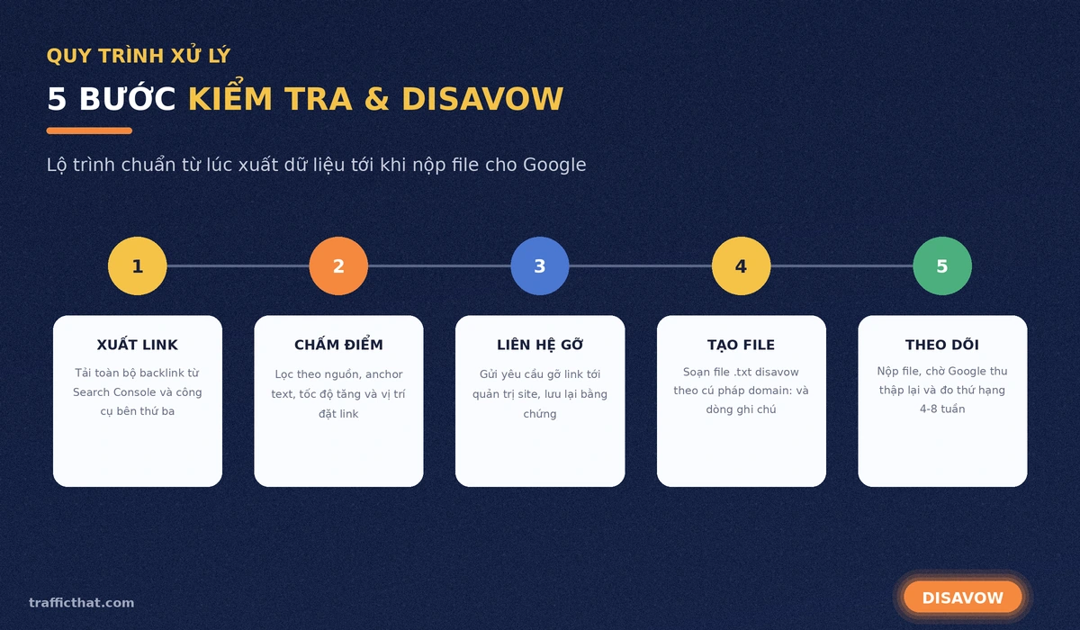 Quy trình 5 bước kiểm tra và disavow backlink xấu