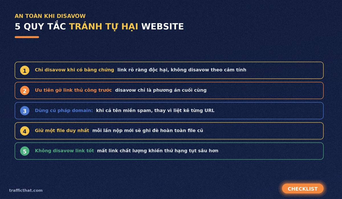 5 quy tắc disavow backlink an toàn tránh tự hại website